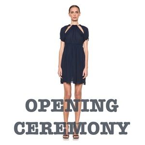 Opening Ceremony ✨ Freddy Silk Dress, Navy
